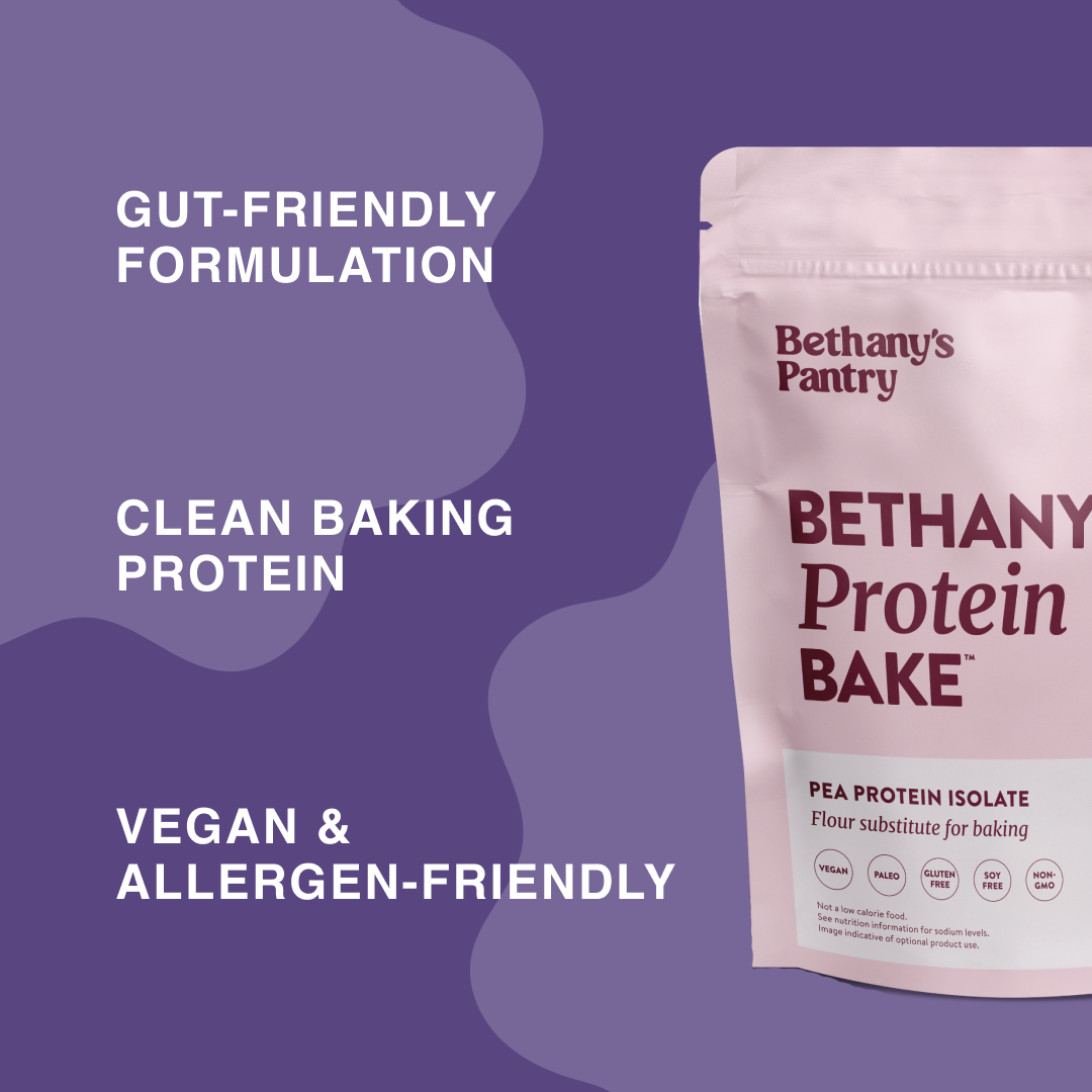 Bethany’s Protein Bake – gut-friendly formulation, clean baking protein, vegan and allergen-friendly