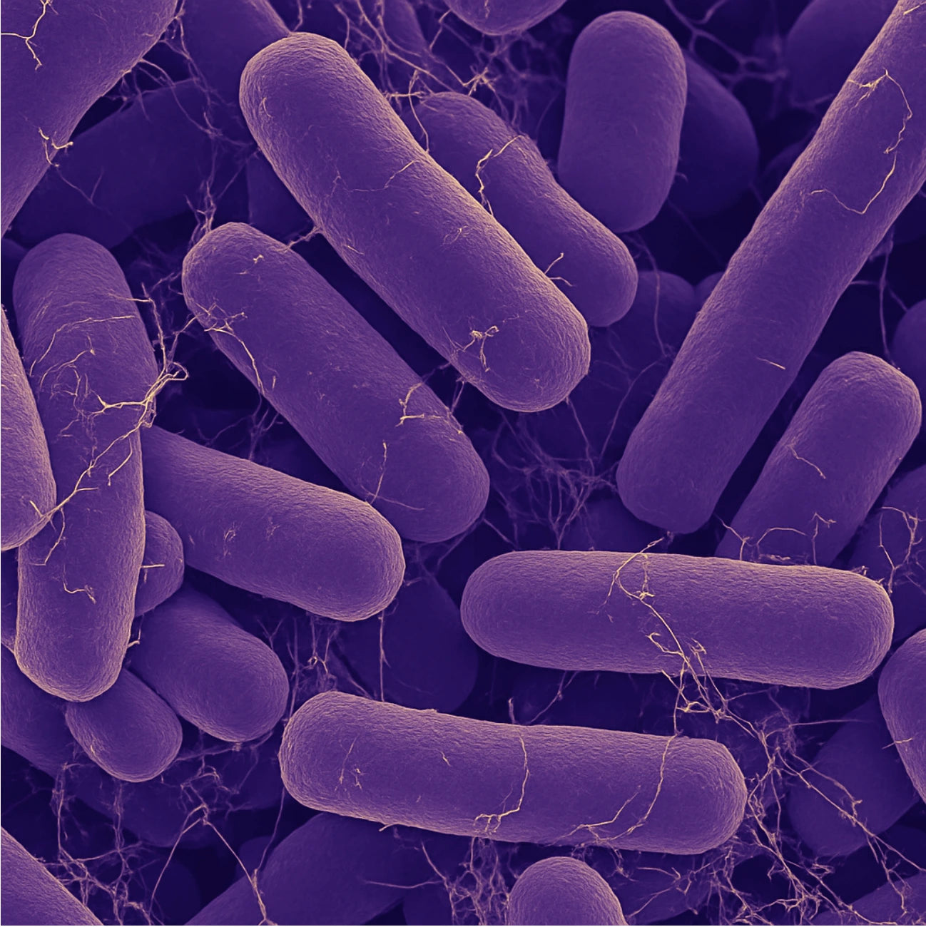 Close up image of gut biome bacteria