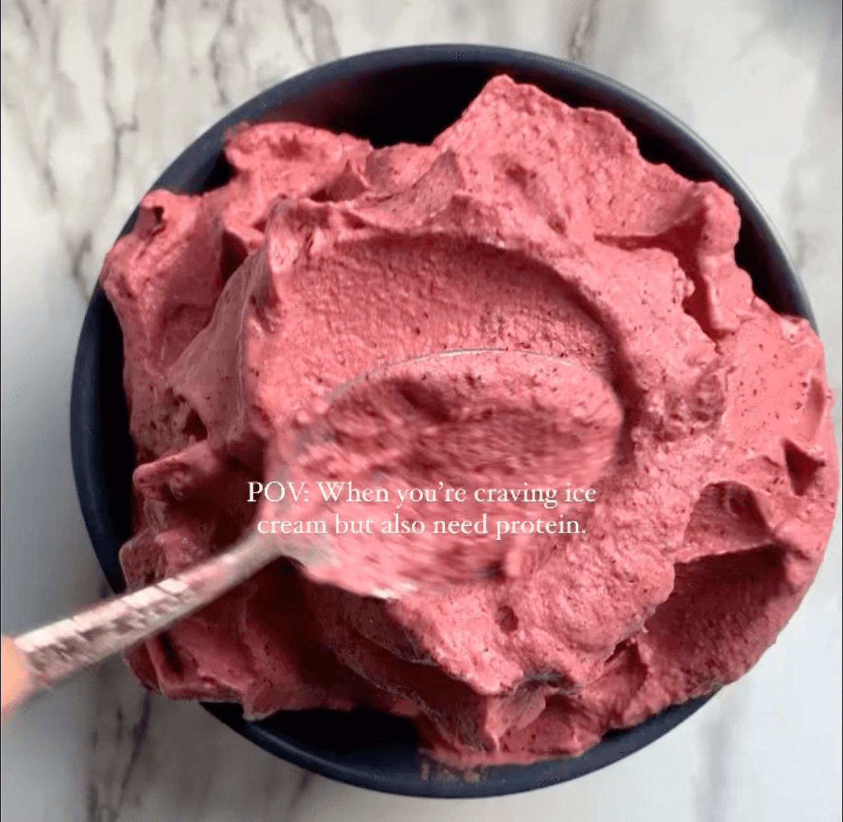 No Ice Cream Maker Strawberry Protein Soft Serve