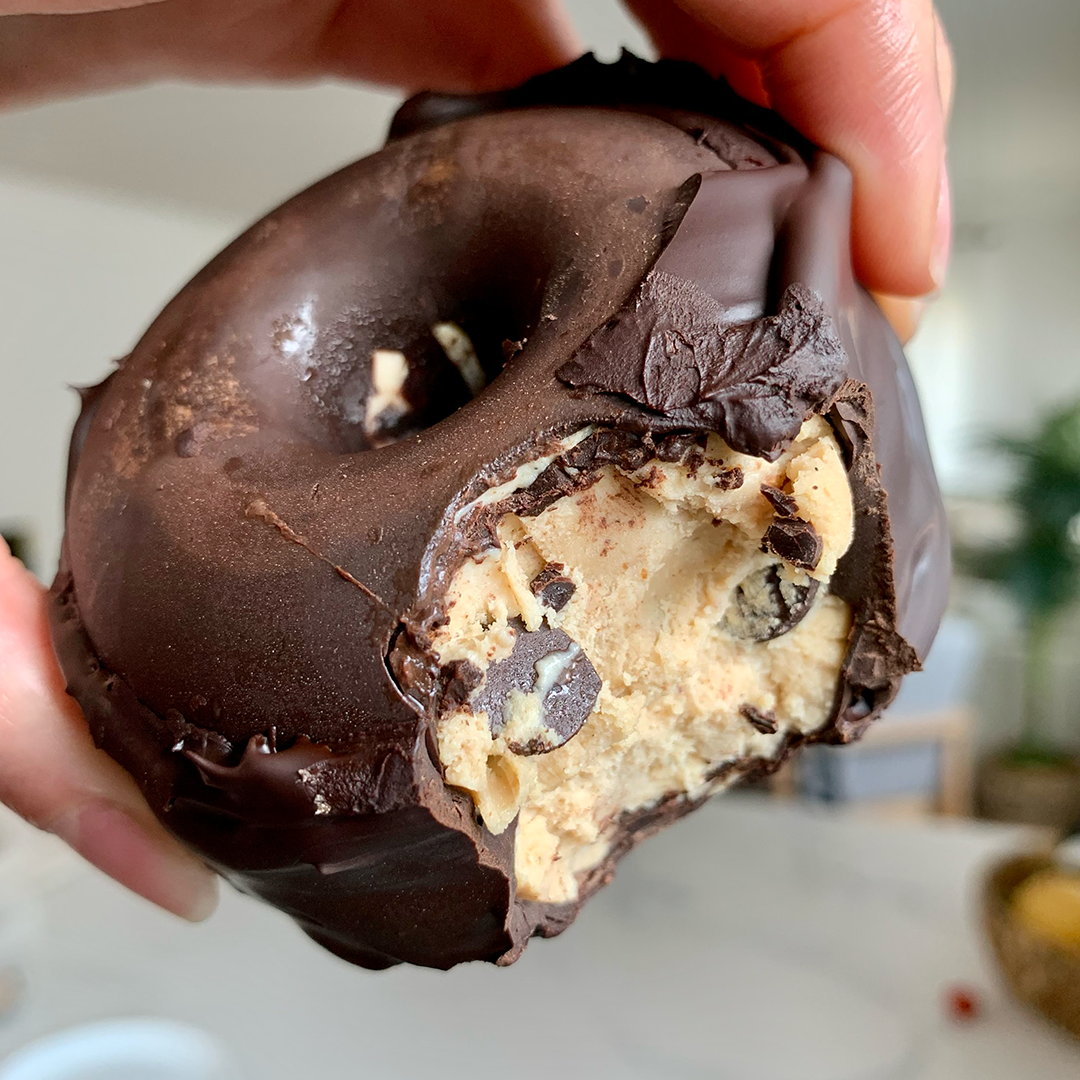 Cookie Dough Ice Cream Doughnuts (No-Bake, Keto, High Protein)