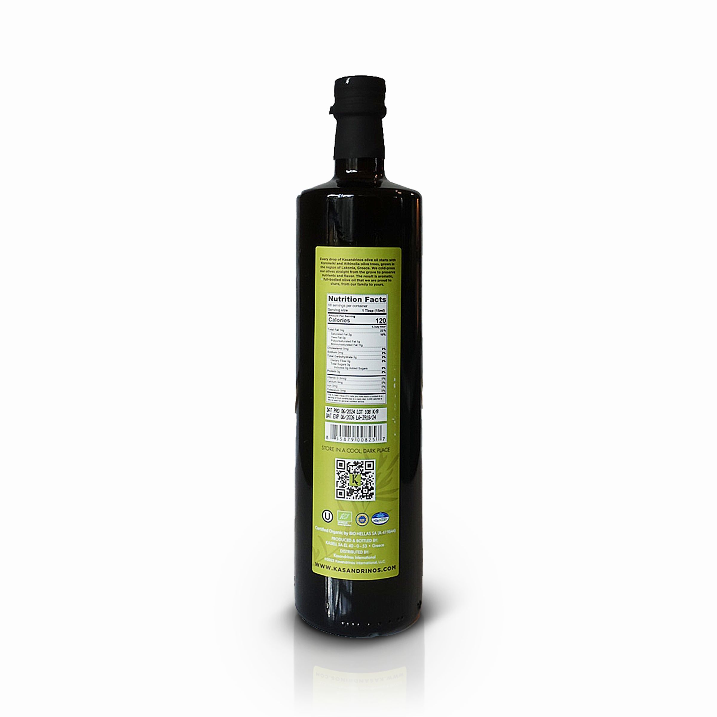 Kasandrinos Organic Extra Virgin Olive Oil 1L Bottle