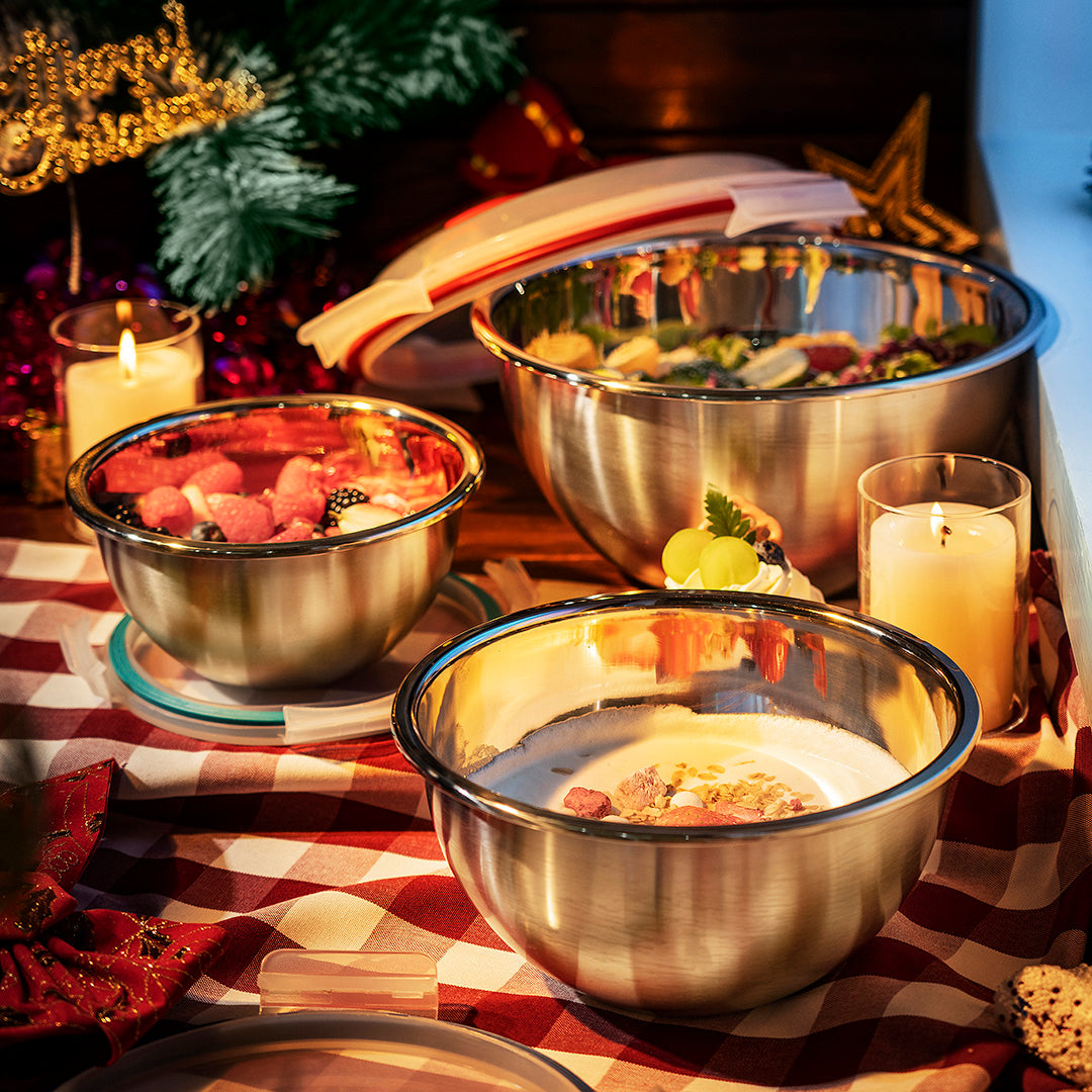 Genicook Mix & Carry Stainless Steel Bowl Set