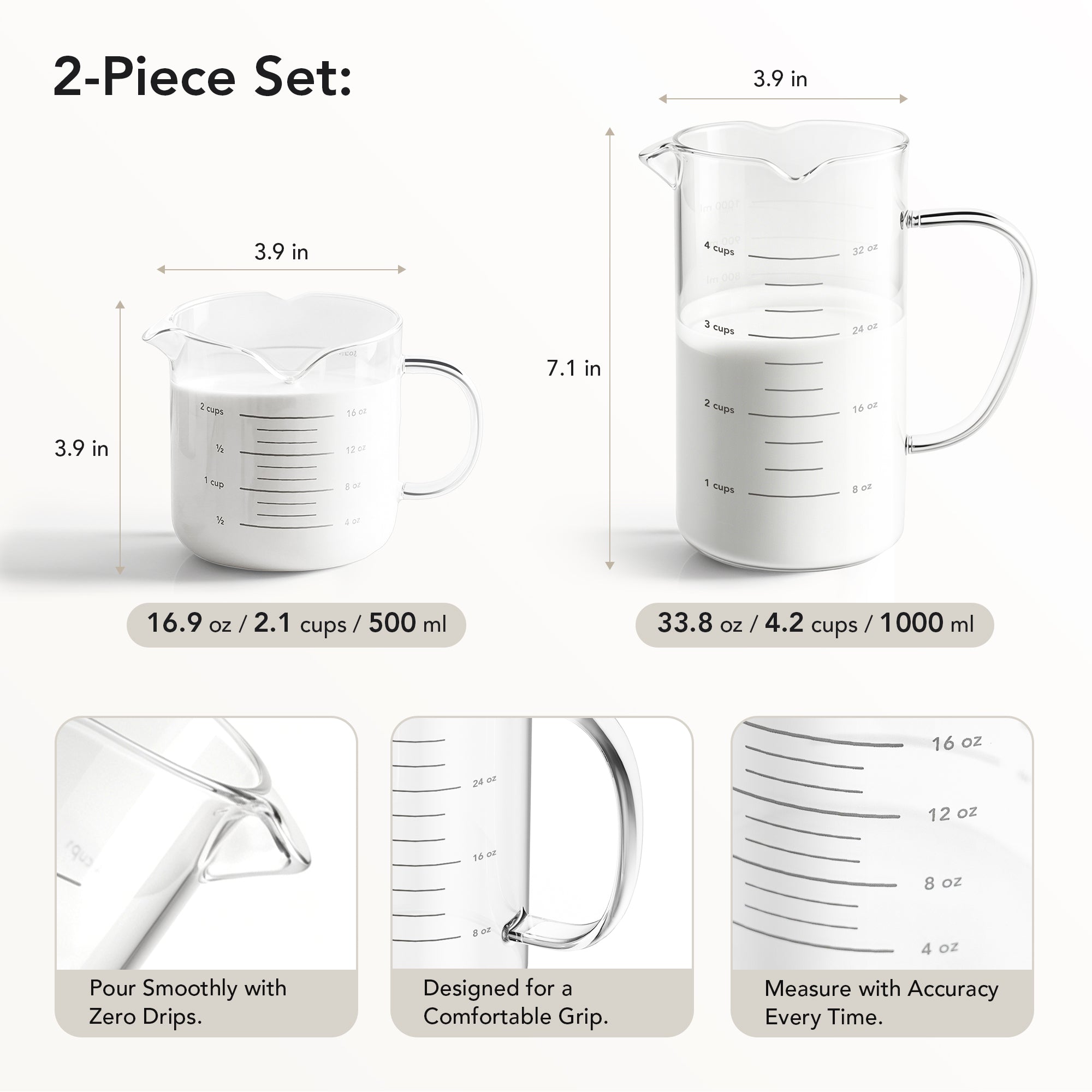 Genicook 3 Spout Measuring Cups
