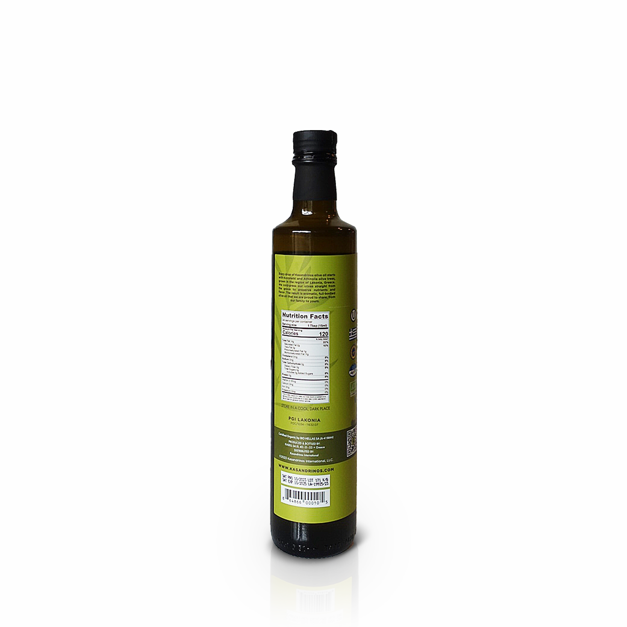 Kasandrinos Organic Extra Virgin Olive Oil 500ml Bottle