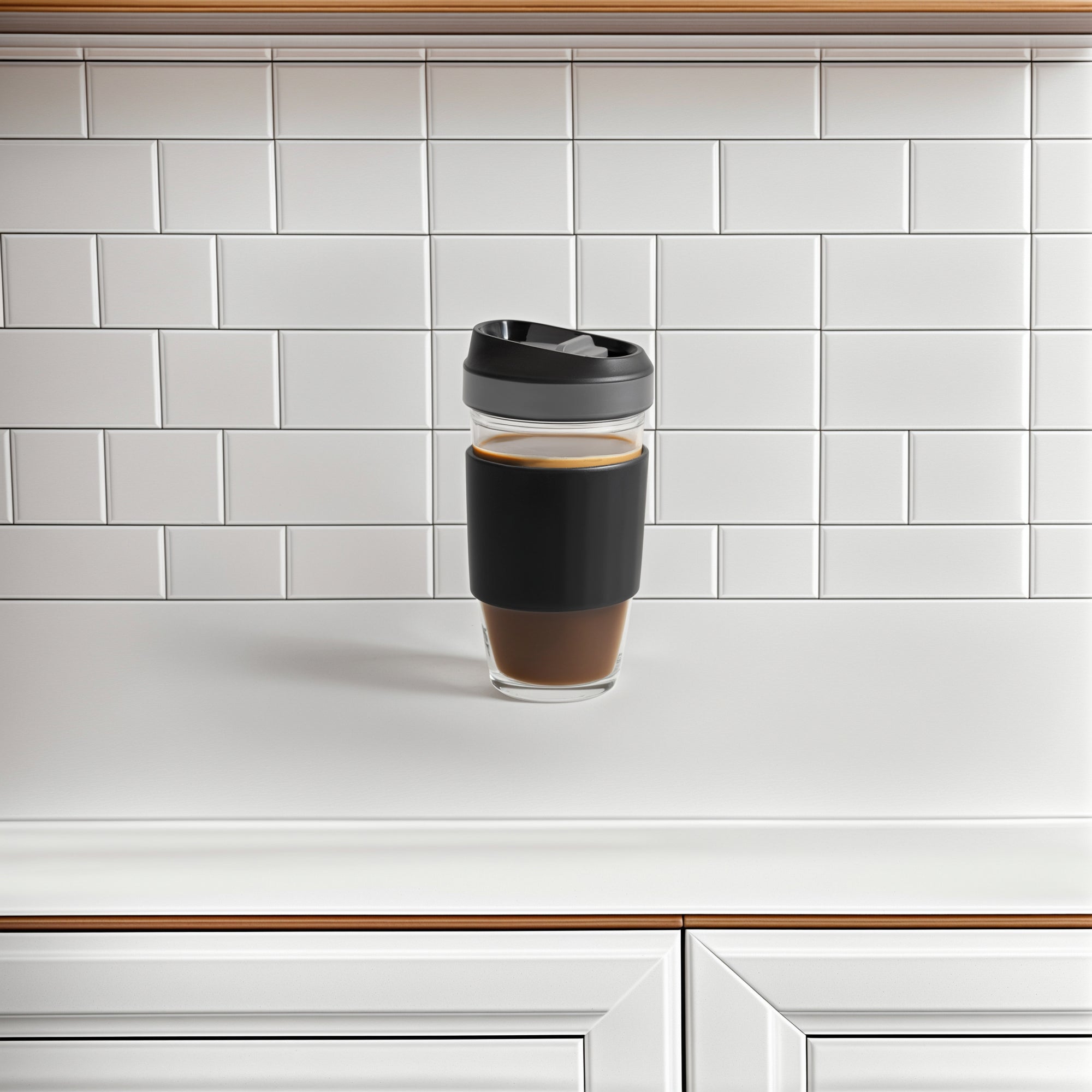 Genicook Borosilicate Glass Coffee Cup - Black