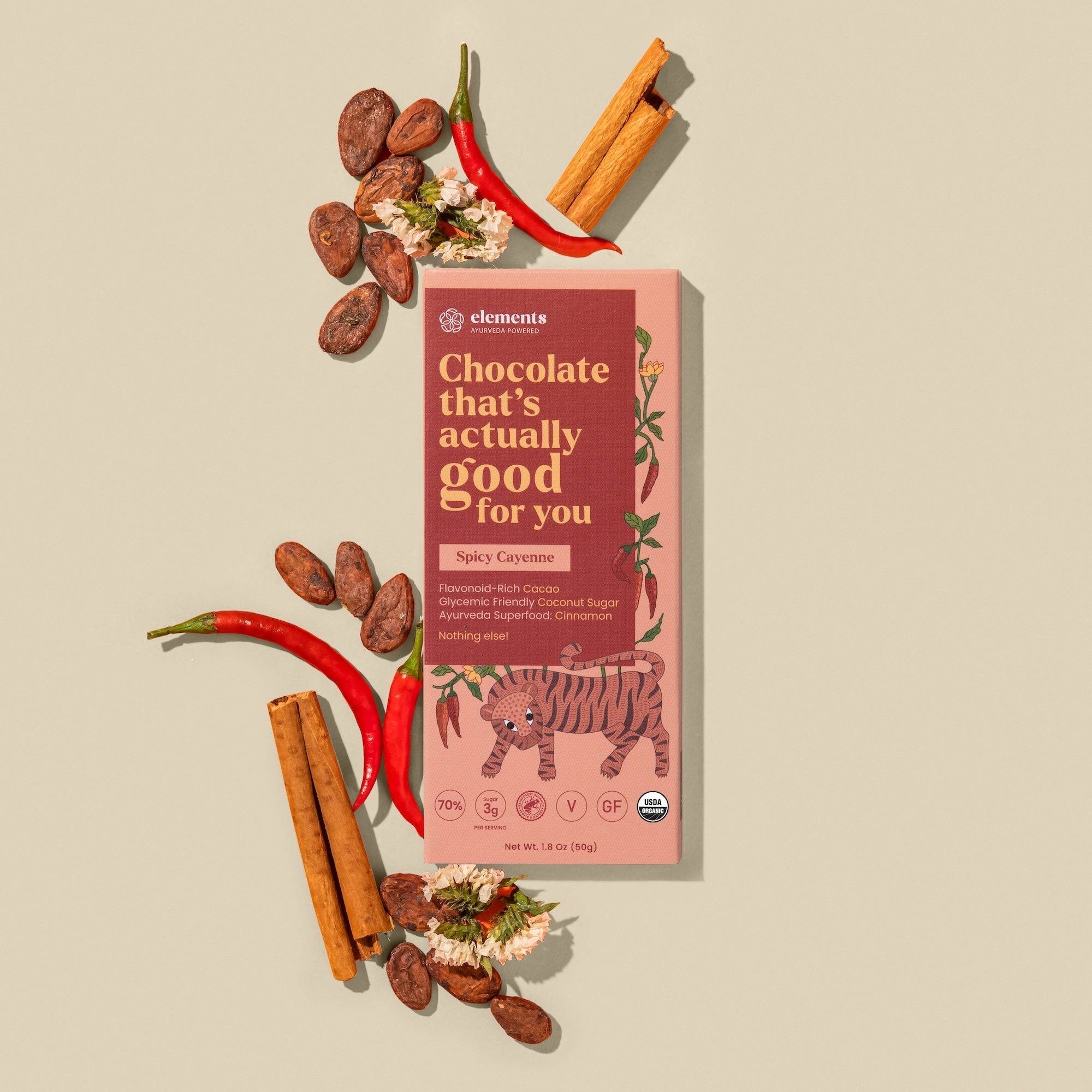 Elements Truffles Spicy Cayenne & Cinnamon