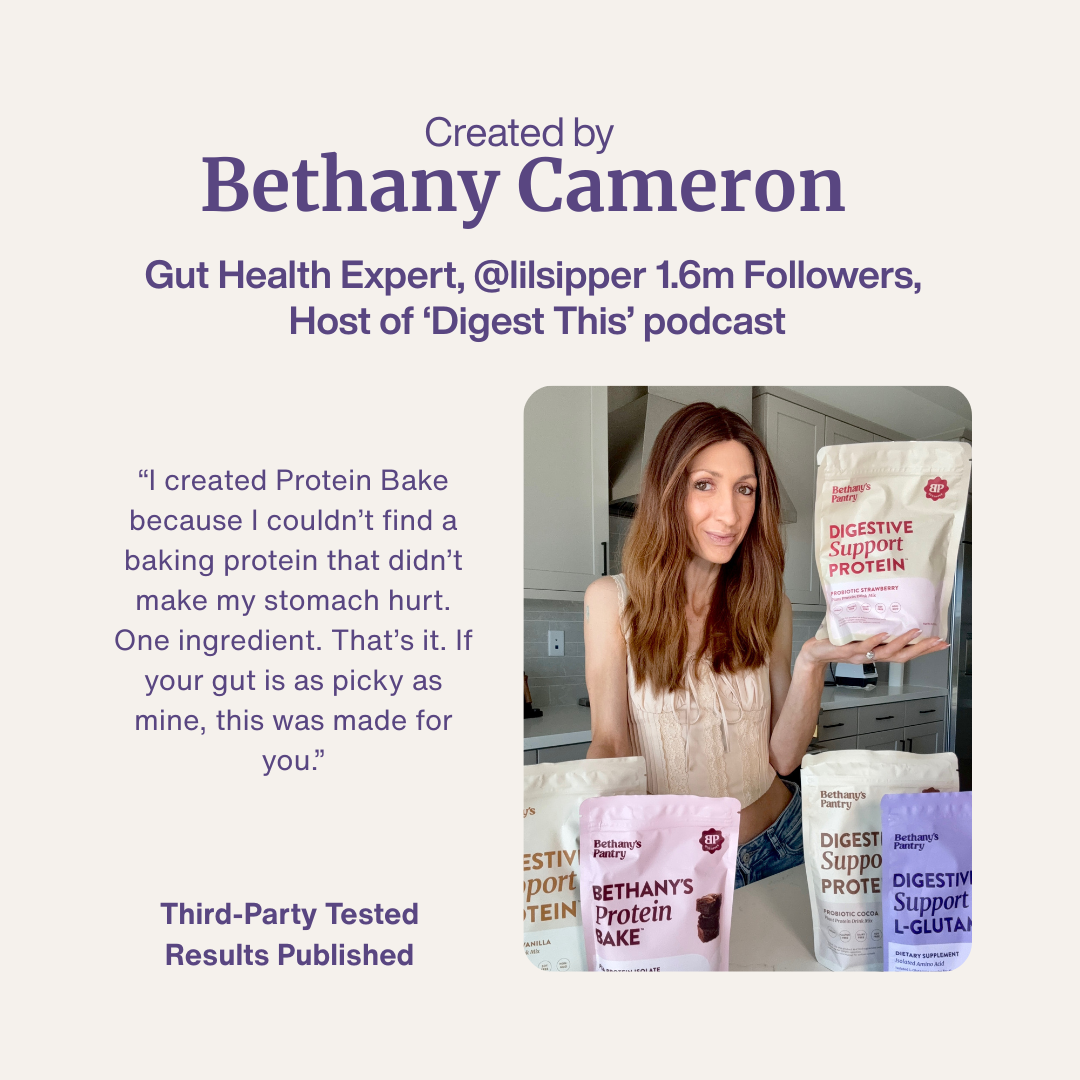 @lilsipper Bethany Cameron in her kitchen - founder of Bethany’s Pantry clean baking protein