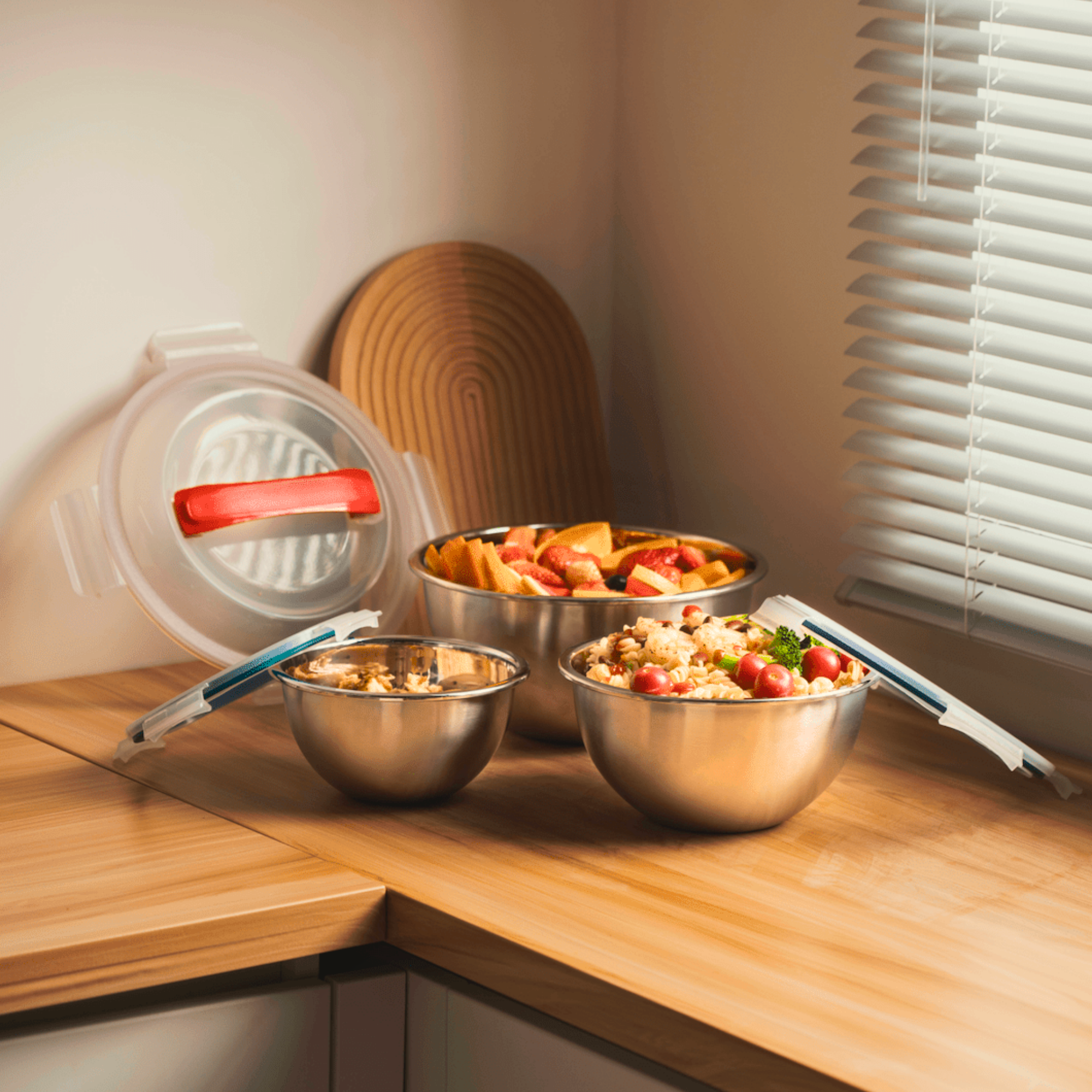 Genicook Mix & Carry Stainless Steel Bowl Set