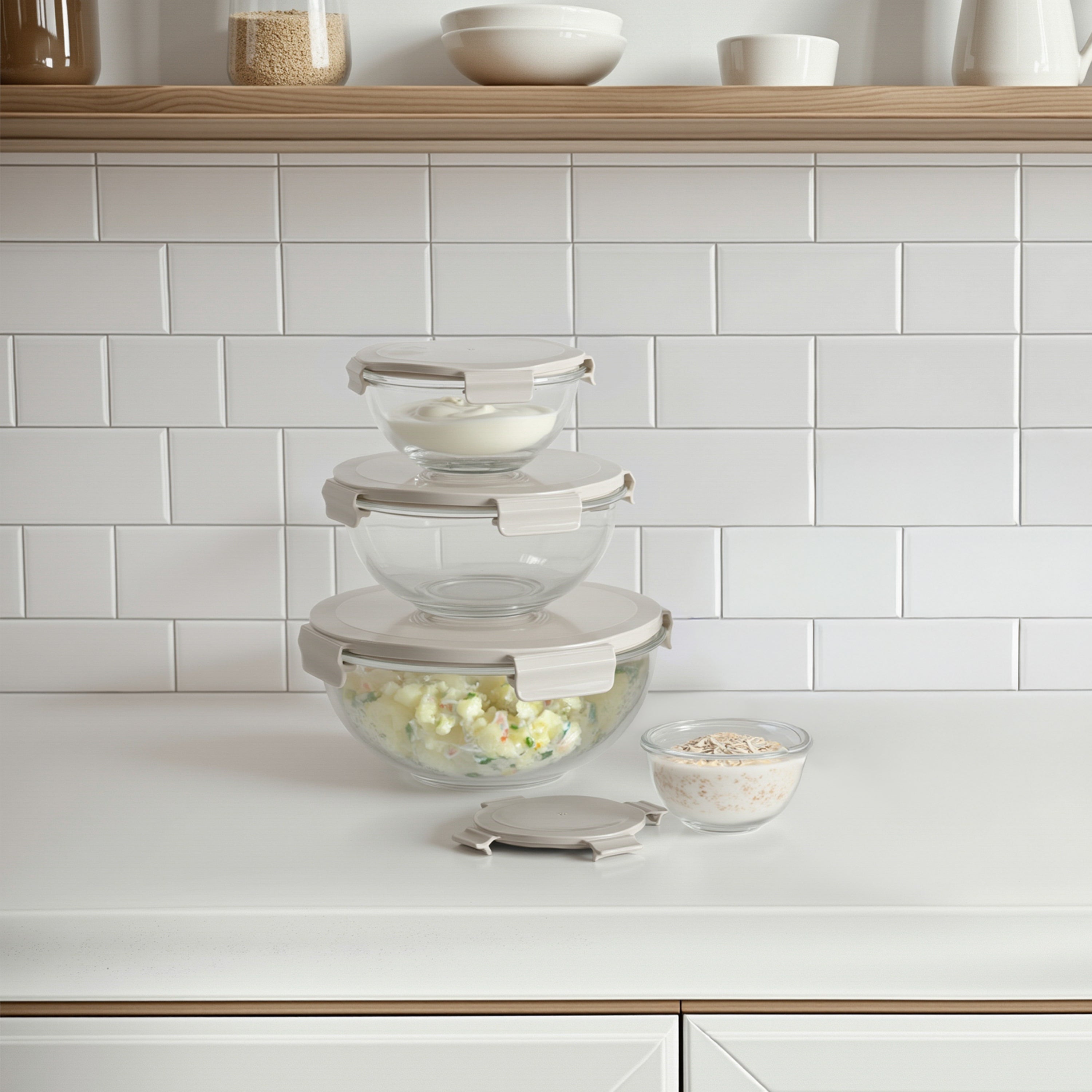 Genicook Mix & Store Glass Bowl Set