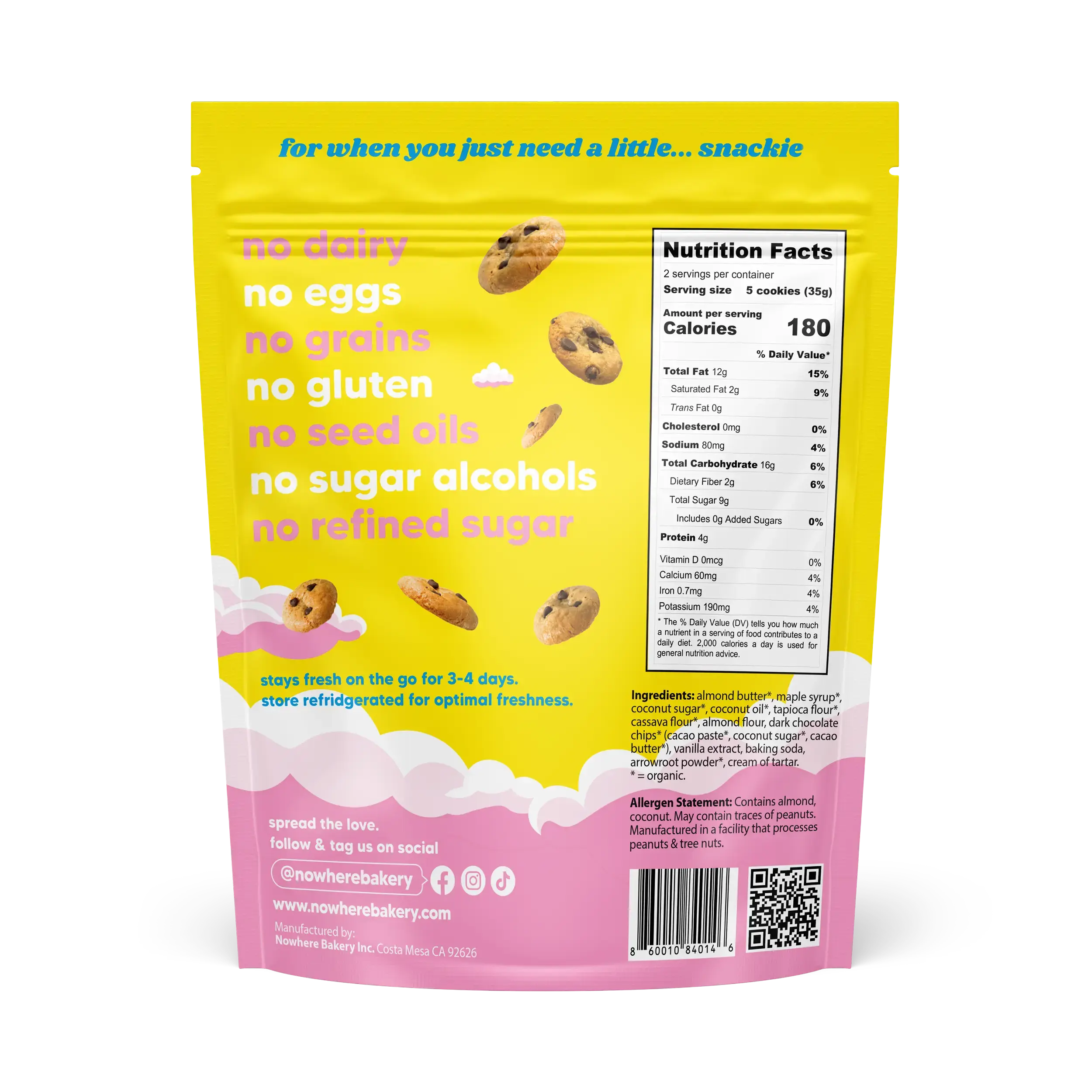 Nowhere Bakery Choc Chip Snackies