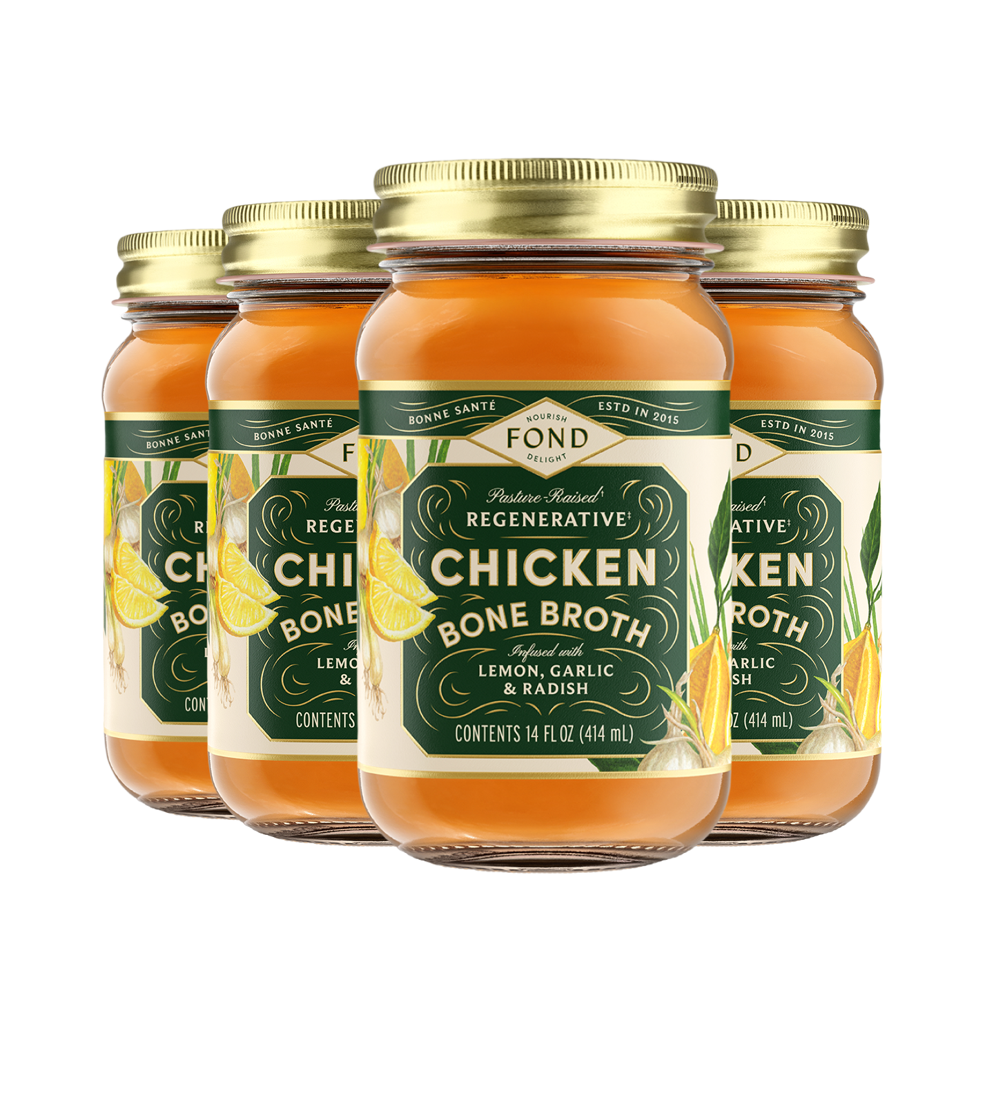 FOND Chicken Bone Broth - Lemon & Garlic