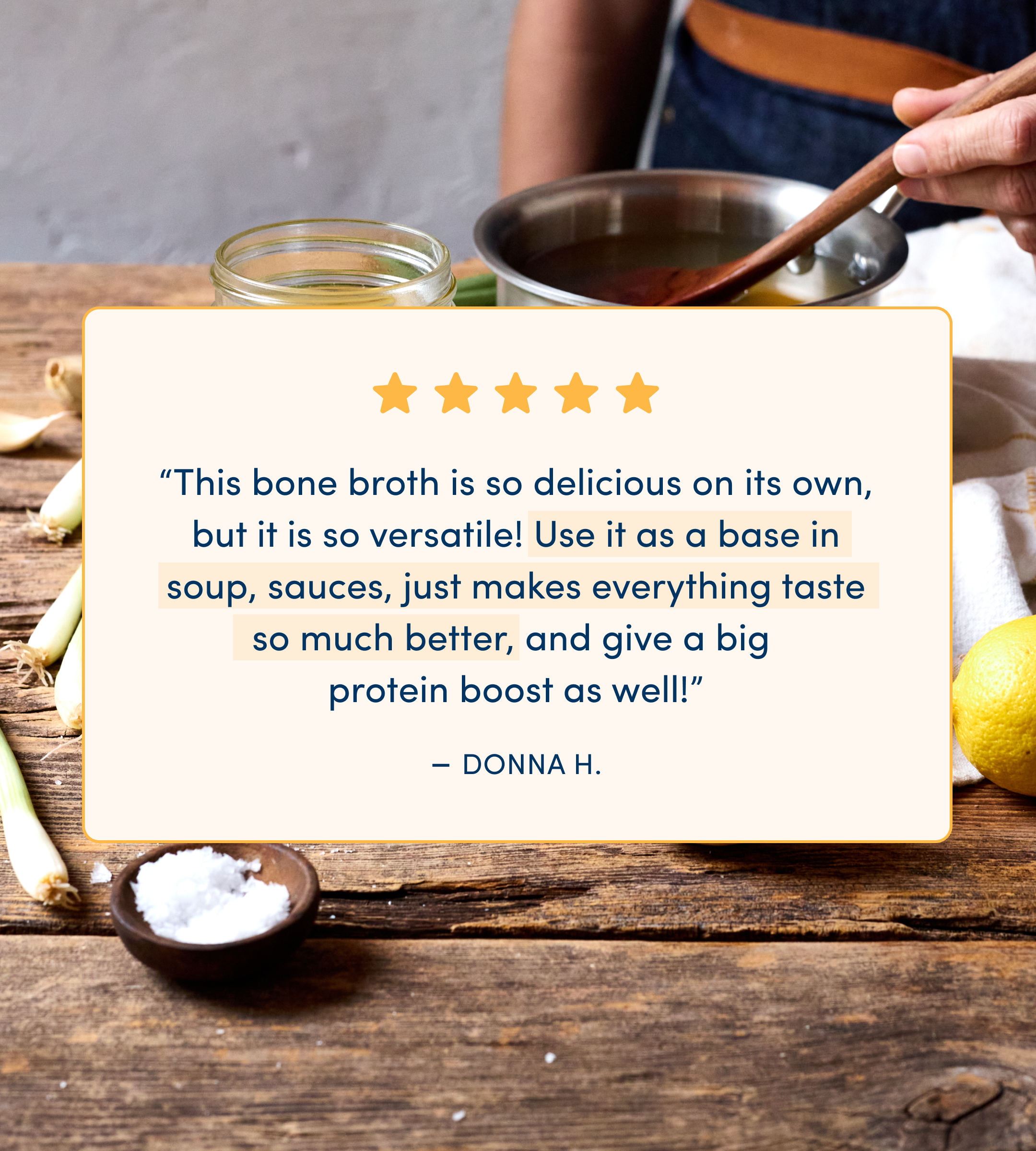 FOND Chicken Bone Broth - Lemon & Garlic