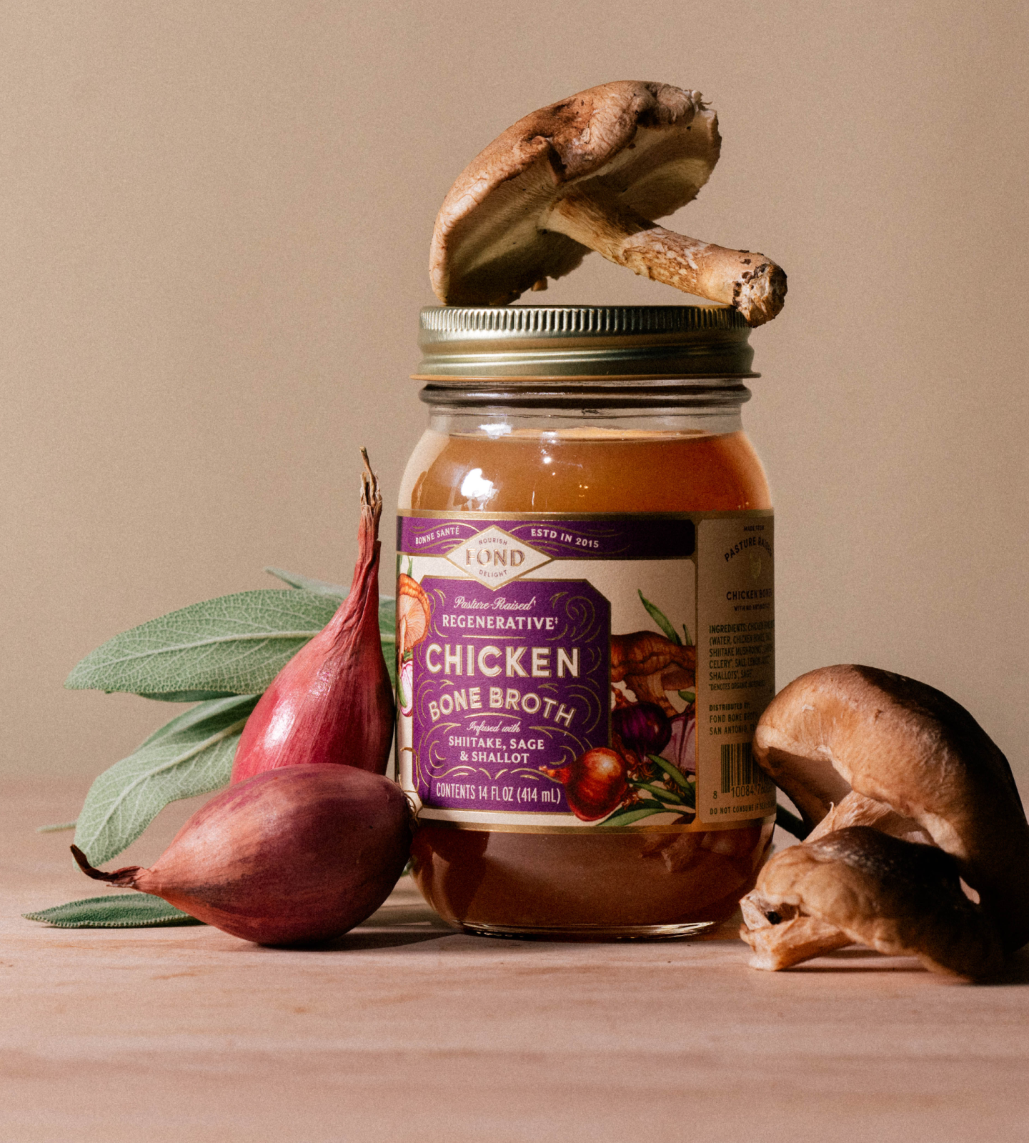 FOND Chicken Bone Broth - Shiitake & Sage