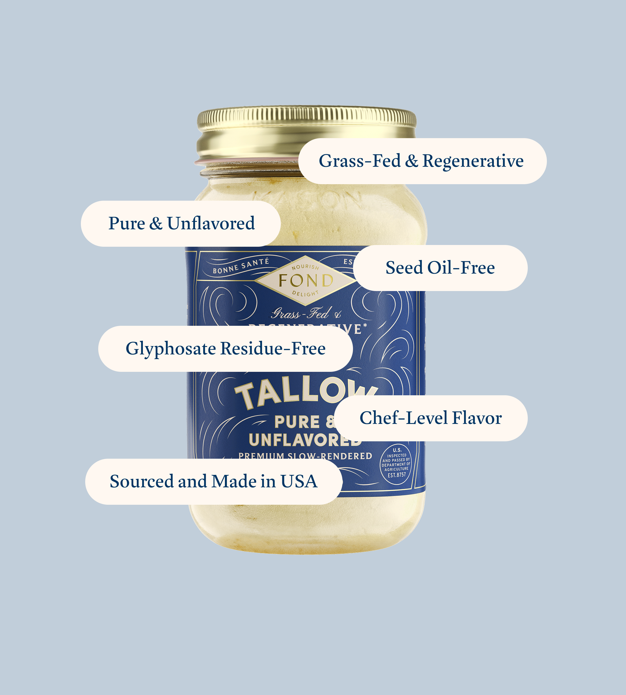 FOND Beef Tallow - Pure & Unflavored