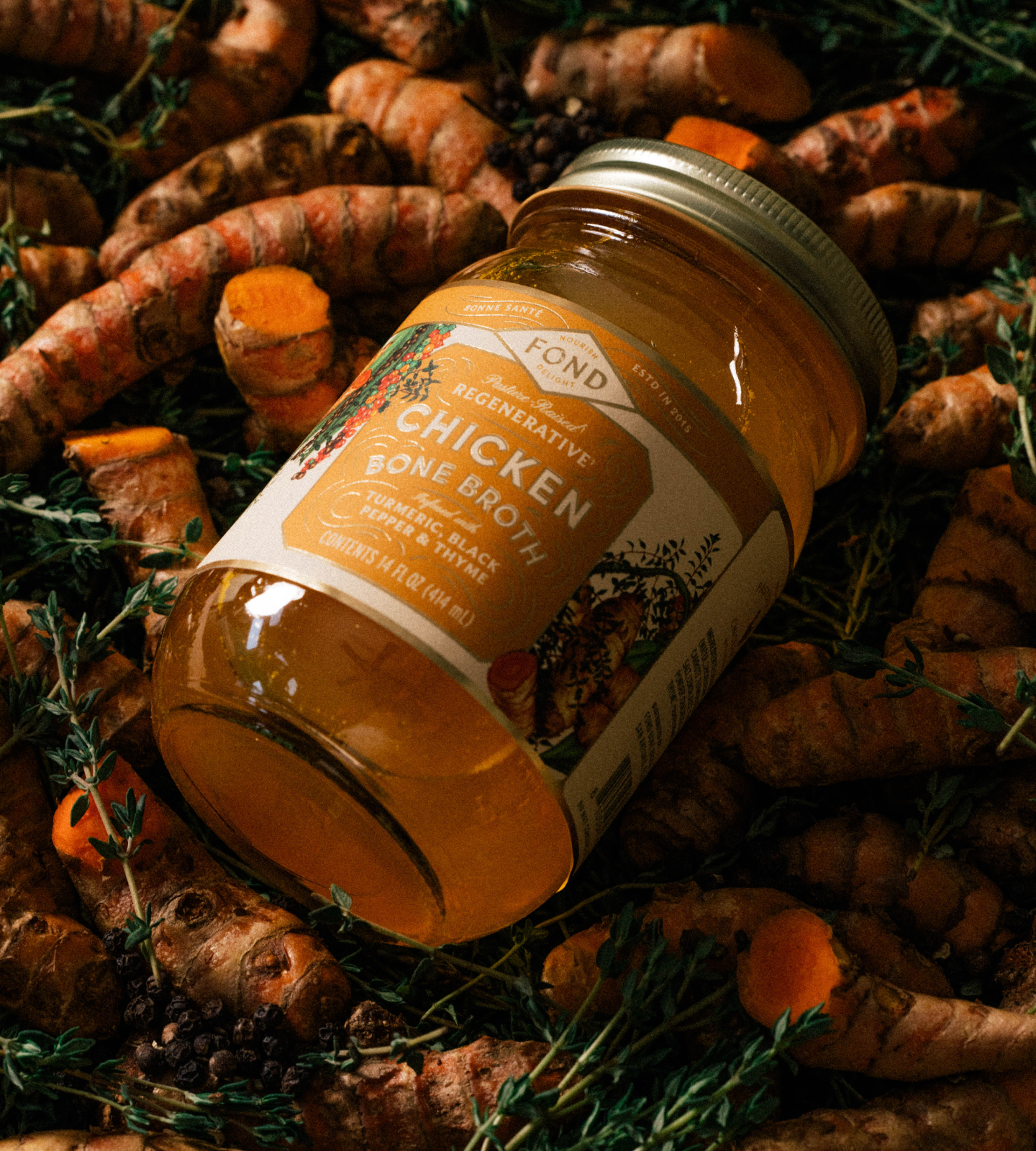 FOND Chicken Bone Broth - Turmeric & Black Pepper