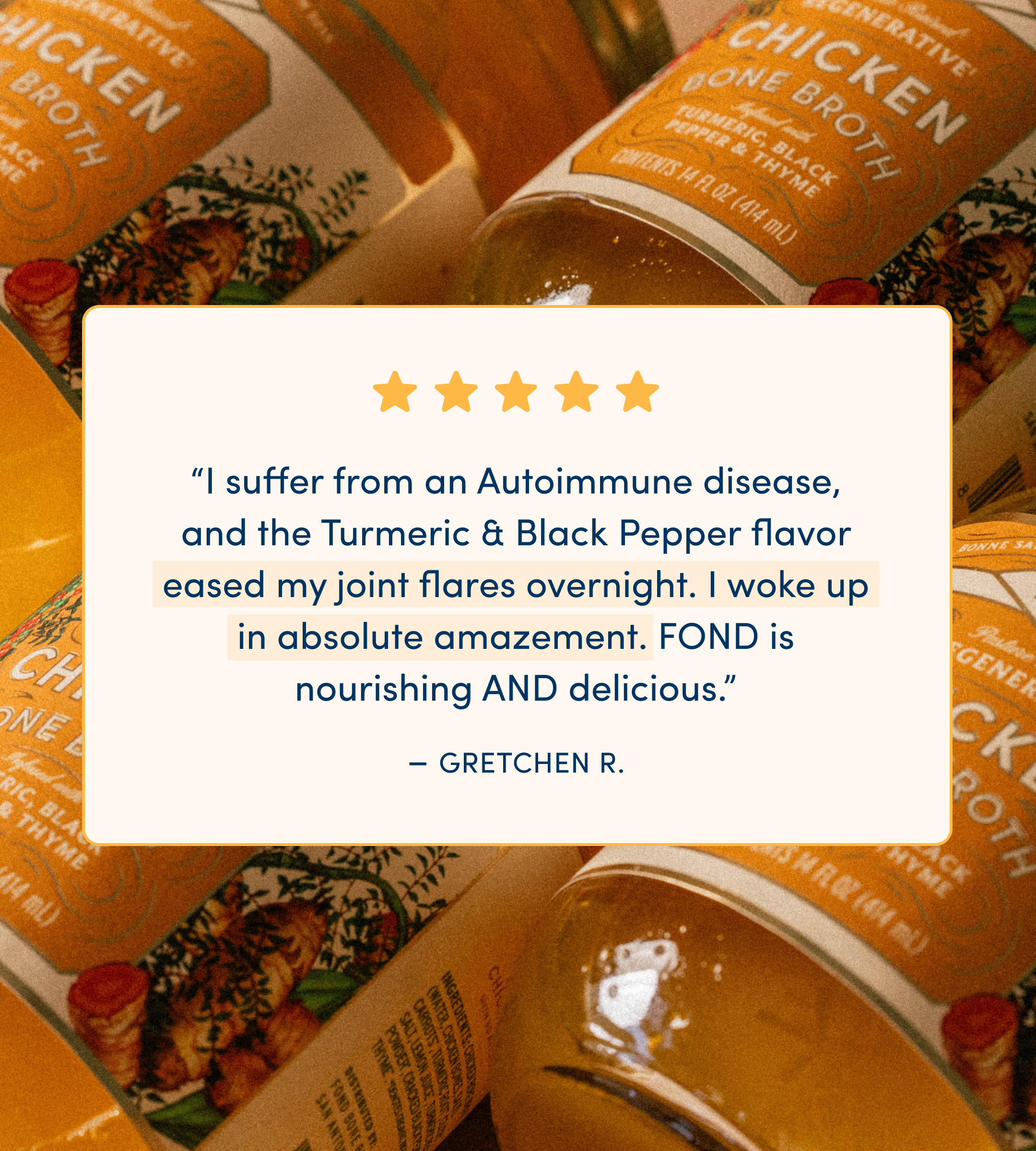 FOND Chicken Bone Broth - Turmeric & Black Pepper