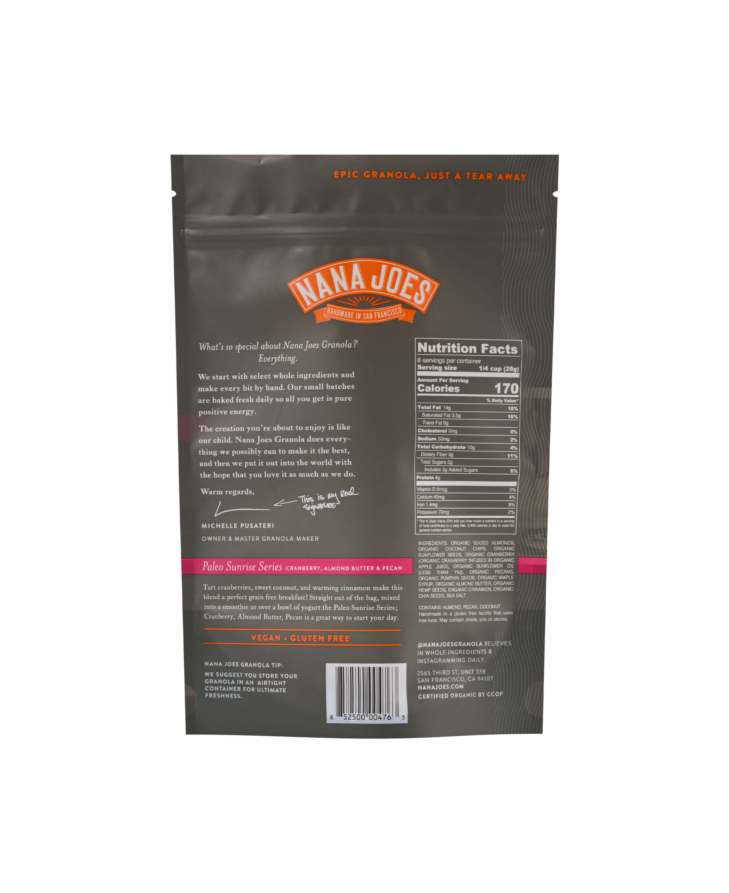 Nana Joes Organic Paleo Cranberry, Almond Butter & Pecan