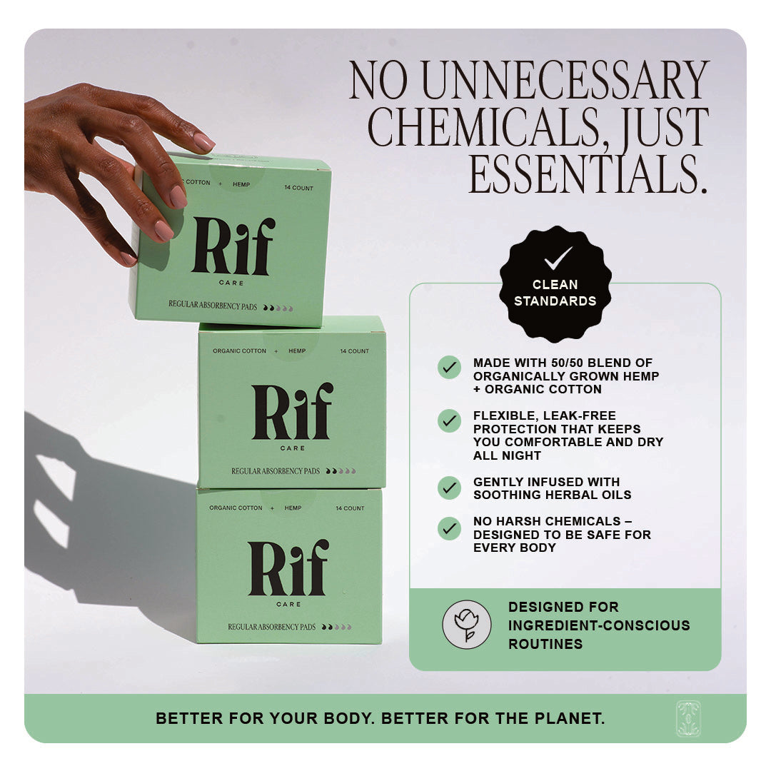 Rif Care Organic Pads with wings - Regular 3 pack Bundle