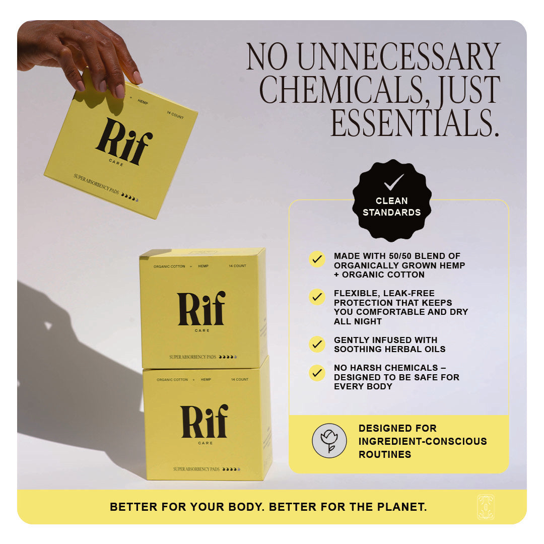 Rif Care Organic Pads with Wings Super Absorbency - 3-pack Bundle