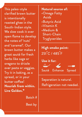 Ahara Rasa Grass-Fed Brown Butter Ghee