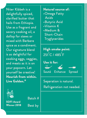 Ahara Rasa Grass-Fed Fancy Niter Kibeh Ghee