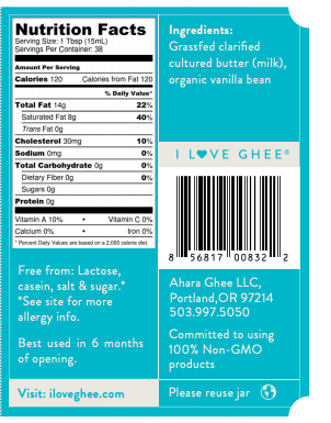 Ahara Rasa Grass-Fed Vanilla Dream Ghee
