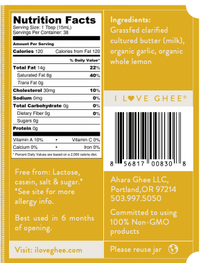 Ahara Rasa Grass-Fed Lemon & Garlic Ghee