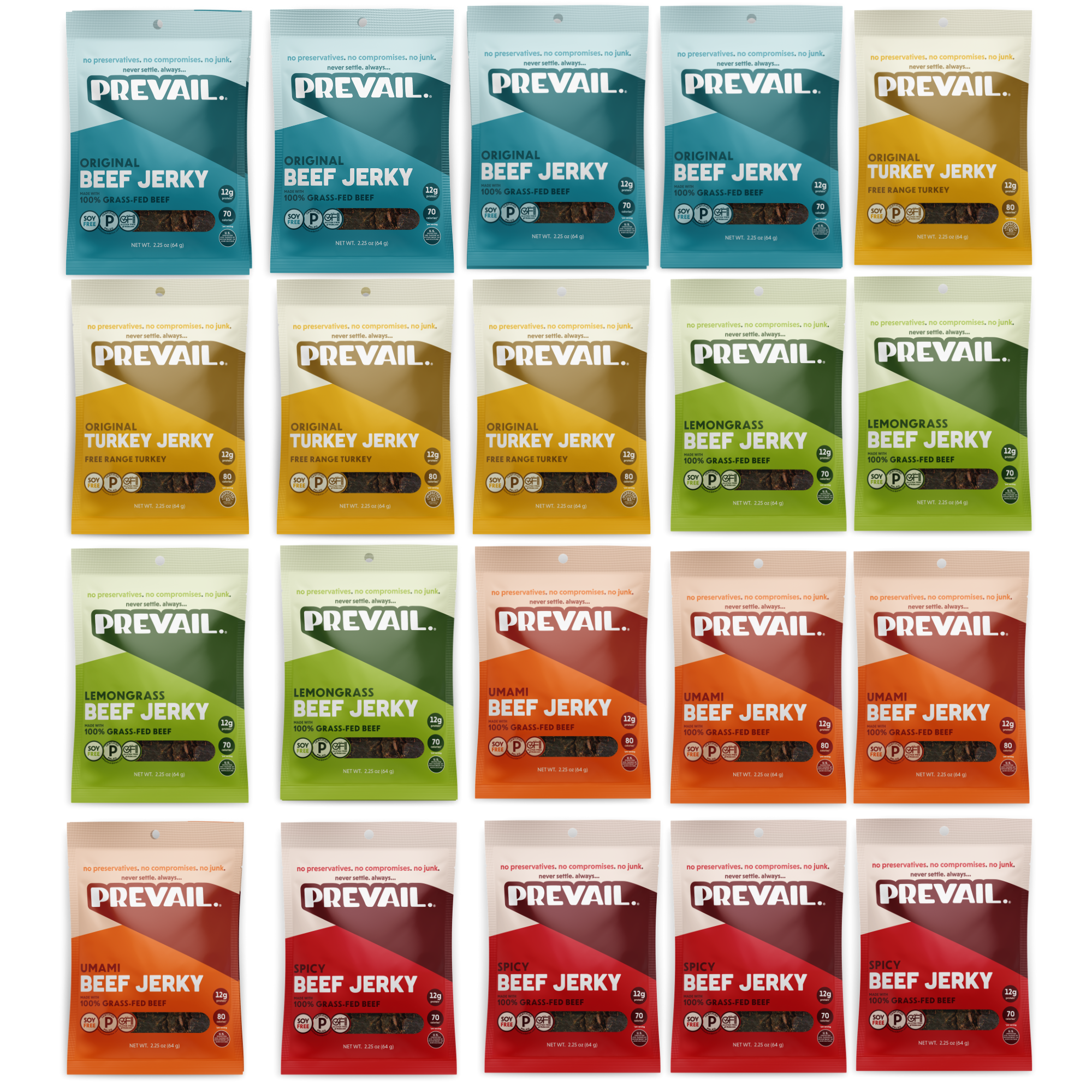 Prevail Jerky PREVAILER with a Kick 20 pack